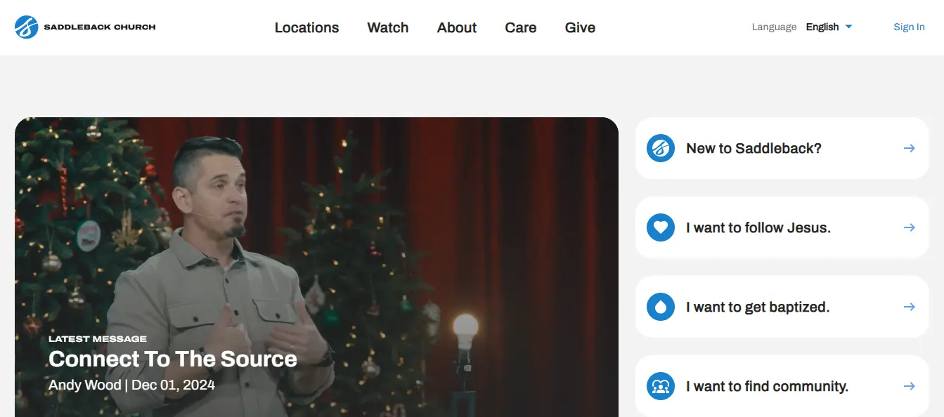 Saddleback Church Website
